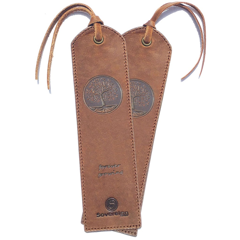 2x Tree of Life Leather Bookmarks Handmade - Genuine Leather - never used